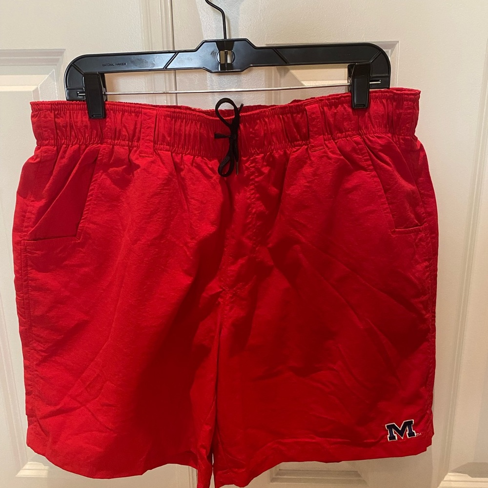 University of Mississippi Men’s Red Lined Swim Trunk Shorts NWT Logo college